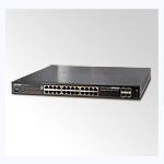 24-Port 10/100/1000Mbps with 4 Shared SFP 802.3at PoE Managed Stackable Switch (SGSW-24040HP)