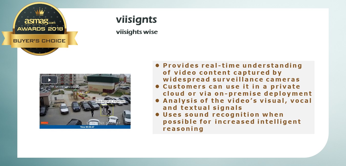 viisights wise - Behavioral Recognition for Realtime Video Intelligence