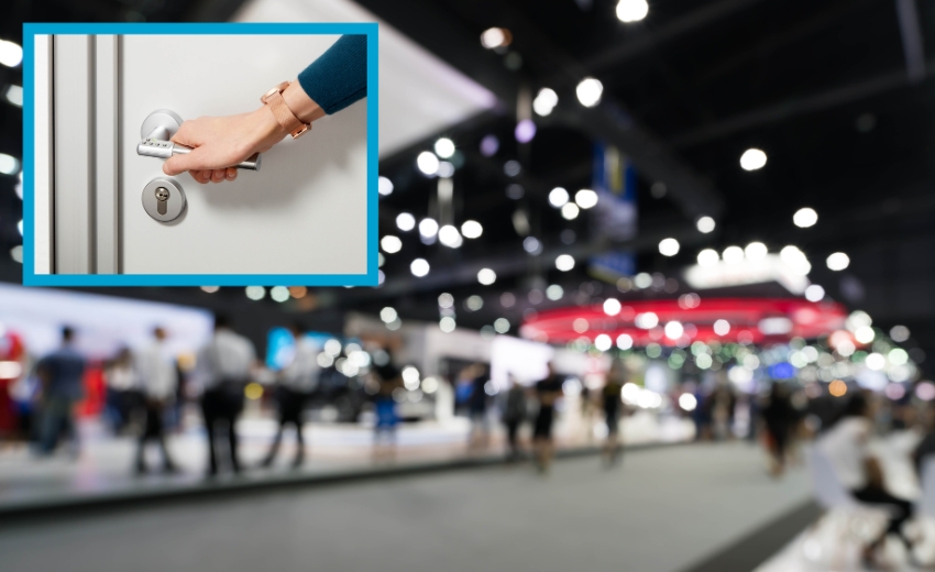 A keyless locking solution for trade show and exhibition booths