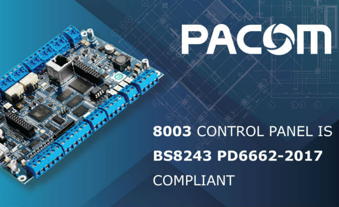 PACOM 8003 intelligent control panel achieves BS8243 PD6662-2017 compliance