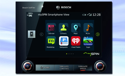 Bosch mySPIN integrates smartphone apps on Jaguar vehicles