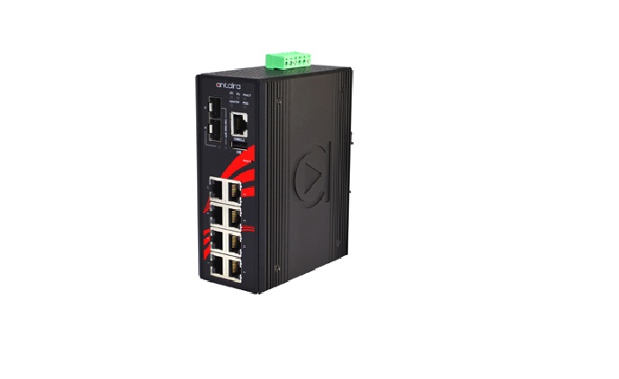 Antaira Technologies new 10-port industrial PoE+ gigabit managed switch series