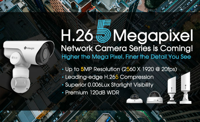 Milesight unveils H.265 5 megapixel network camera series
