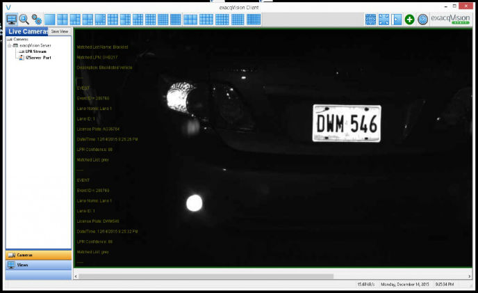 exacqVision integrates with Inex/Zamir for enhanced license plate recognition