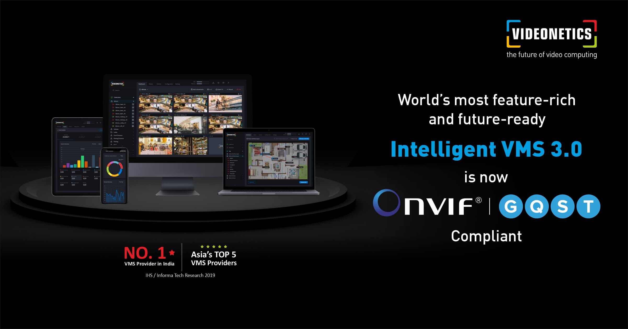Videonetics Intelligent VMS 3.0 is now ONVIF Profile Q, S, G & T Compliant