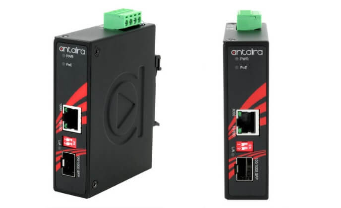 Antaira releases industrial compact Gigabit media converter with SFP slot and PoE injector 
