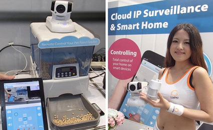 Compro demonstrates remote pet feeder and wireless alarm kit at Computex 2014