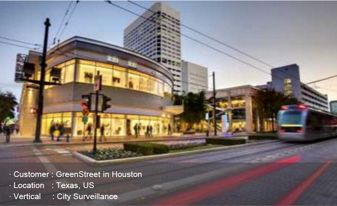 Hanwha video surveillance solutions watch Houston's entertainment area