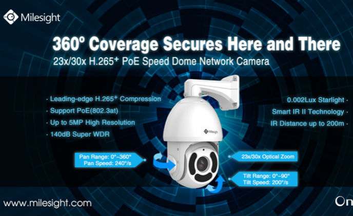 Milesight introduces the new H.265+ PoE speed dome network camera