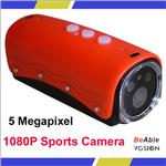 H.264 Sports Camera HD 1080P 20M Waterproof Helmet Camera Mini DV with Laster Lights LEDs 