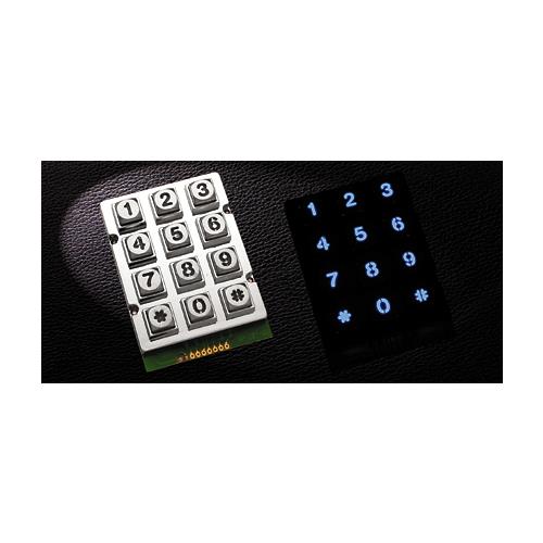3x4 Waterproof Metal Keypad (Blue Backlight)