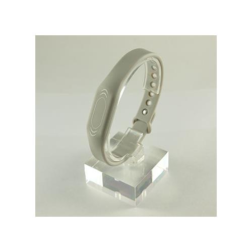 RFID Silicone Rubber Wristband, w/ Pin-and-Tuck Closure, light gray, MIFARE Classic® 1K