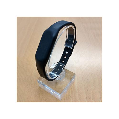 RFID Silicone Rubber Wristband, w/ Pin-and-Tuck Closure, Black, MIFARE DESFire® EV1, 2Kbyte