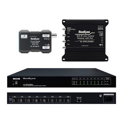 [SC-IPC1204EH, IPC1208EH] 4CH/8CH Network + Power(PoE) Long Distance Transmission over 1 Coax.