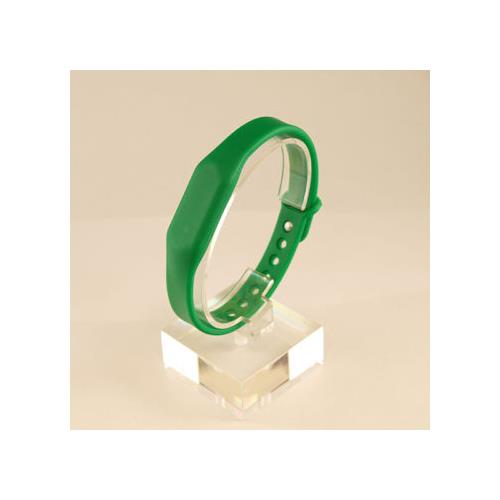 RFID Silicone Rubber Wristband, w/ Pin-and-Tuck Closure, Green, MIFARE DESFire® EV1, 2Kbyte