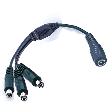 DC power splitter,CCTV power cord,1 female to 3 male dc power cable