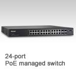 Micronet SP6524P, 24 Gigabit + 4 Shard SFP Managed PoE Switch with 24-port PoE, 370 Watts