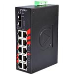 LNP-1002C-SFP 10-Port Industrial PoE+ Gigabit Unmanaged Ethernet Switch