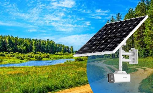What makes solar-powered cameras the ideal security solution for isolated sites and temporary applications?