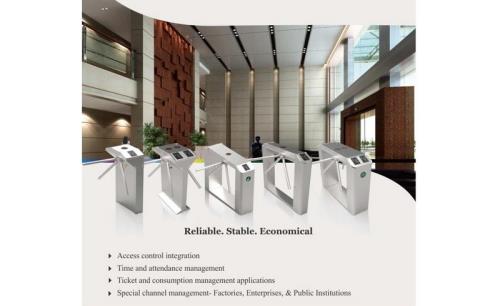 eSSL offers turnstiles with inbuilt RFID and biometric access control system