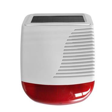 External Solar Strobe Alarm Siren with Compatible Wireless & Wired Zones High dB