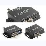 Converters for 3G/HD-SDI to VGA/HDMI with scaler engine