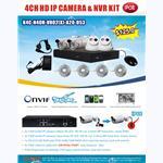 SCC P.O.E 4CH HD IP CAMERA & NVR KIT