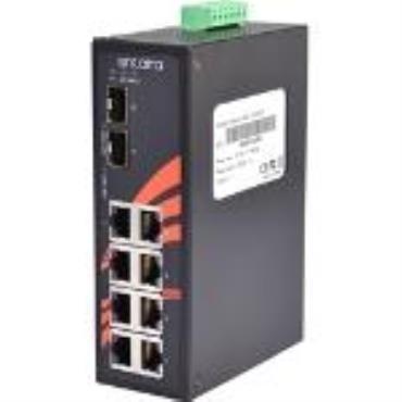 LNP-1002G-SFP-24 10-Port PoE+ Ethernet Switch, w/8*10/100/1000Tx+ 2*100/1000 SFP Slot, 12~36VDC