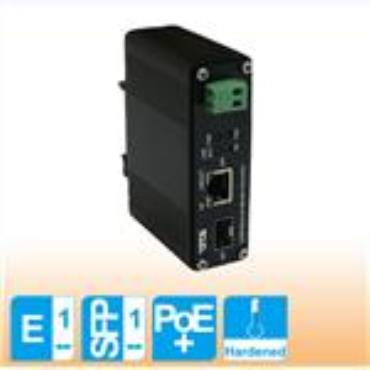 OT Systems ET1111PpH-S-DR: Hardened SFP Ethernet Media Converter with PoE+