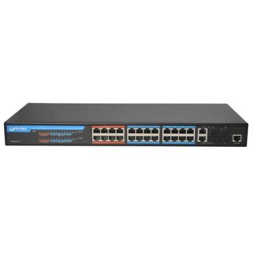 60W Ultra Power PoE Switch L2+ Managed 24 port 10/100/1000M for PTZ Camera