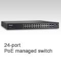 Micronet SP6524P, 24 Gigabit + 4 Shard SFP Managed PoE Switch with 24-port PoE, 370 Watts