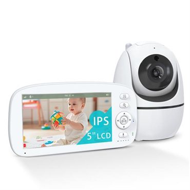 Peace of Mind: 5 inch 720p Video Baby Monitor with 5000mAh Rechargeable Battery