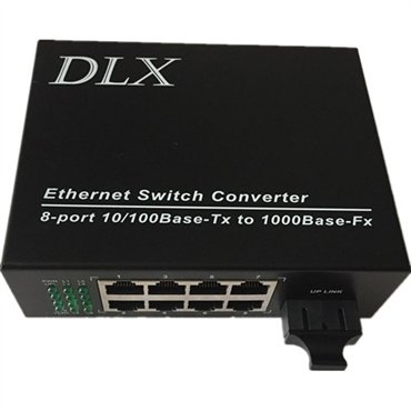 8ports Ethernet with one port fiber optic port fiber switch IP cameras to fiber converter