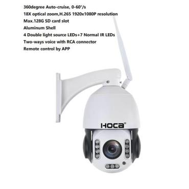 1920X1080P water-proof 20X zoom WIFI IP IR 128G SD card Two ways audio PTZ speed dome camera