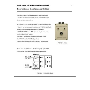Fire Alarm System Maintenance Panel Key Switch