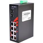 LNP-0802C-SFP-24 8-Port Industrial PoE+ Unmanaged Ethernet Switch,12~36VDC