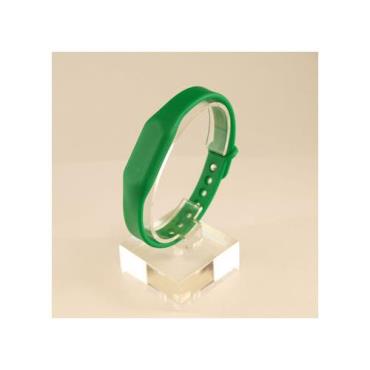 RFID Silicone Rubber Wristband, w/ Pin-and-Tuck Closure, Green, FM11RF08 (ISO 14443A), 13.56MHz R/W