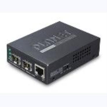 10/100/1000Base-T to Dual 1000Base-X SFP Media Converter GT-1205A 