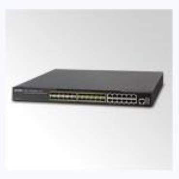 24-Port 100/1000X SFP with 4 Optional 10G slots Layer 3 Managed Stackable Switch (XGS3-24242)