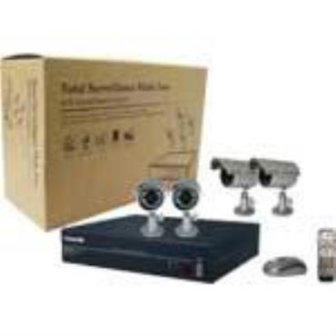 The 4Ch Real Time H.264 DVR with 4 IR Cameras and BNC cabling (K-HU4 Series)