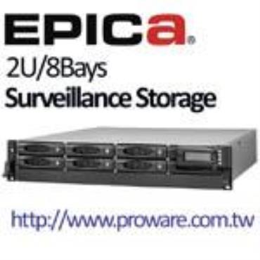 EPICa EP-2803WA Surveillance Storage - 2U 8bays, USB 2.0/1394b/eSATA/iSCSI - SATA II RAID Subsystem