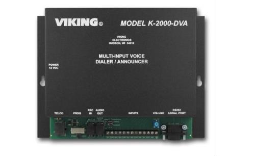 Shorten response times with Viking Electronics K-2000-DVA voice alarm dialer or store caster