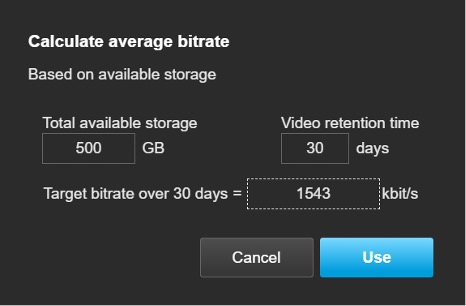 average bitrate control helps reduce storage costs