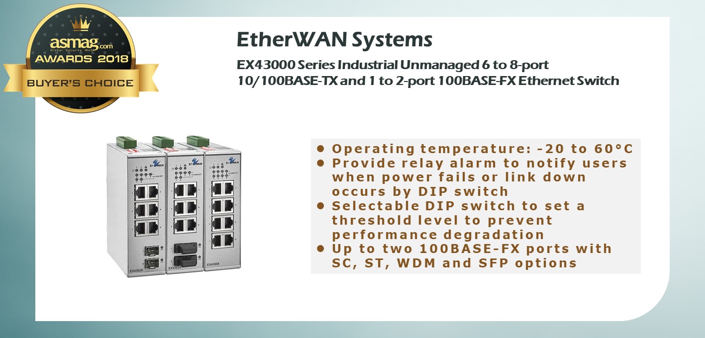 EtherWAN EX43000 Series Industrial Unmanaged 8-port Ethernet Switch