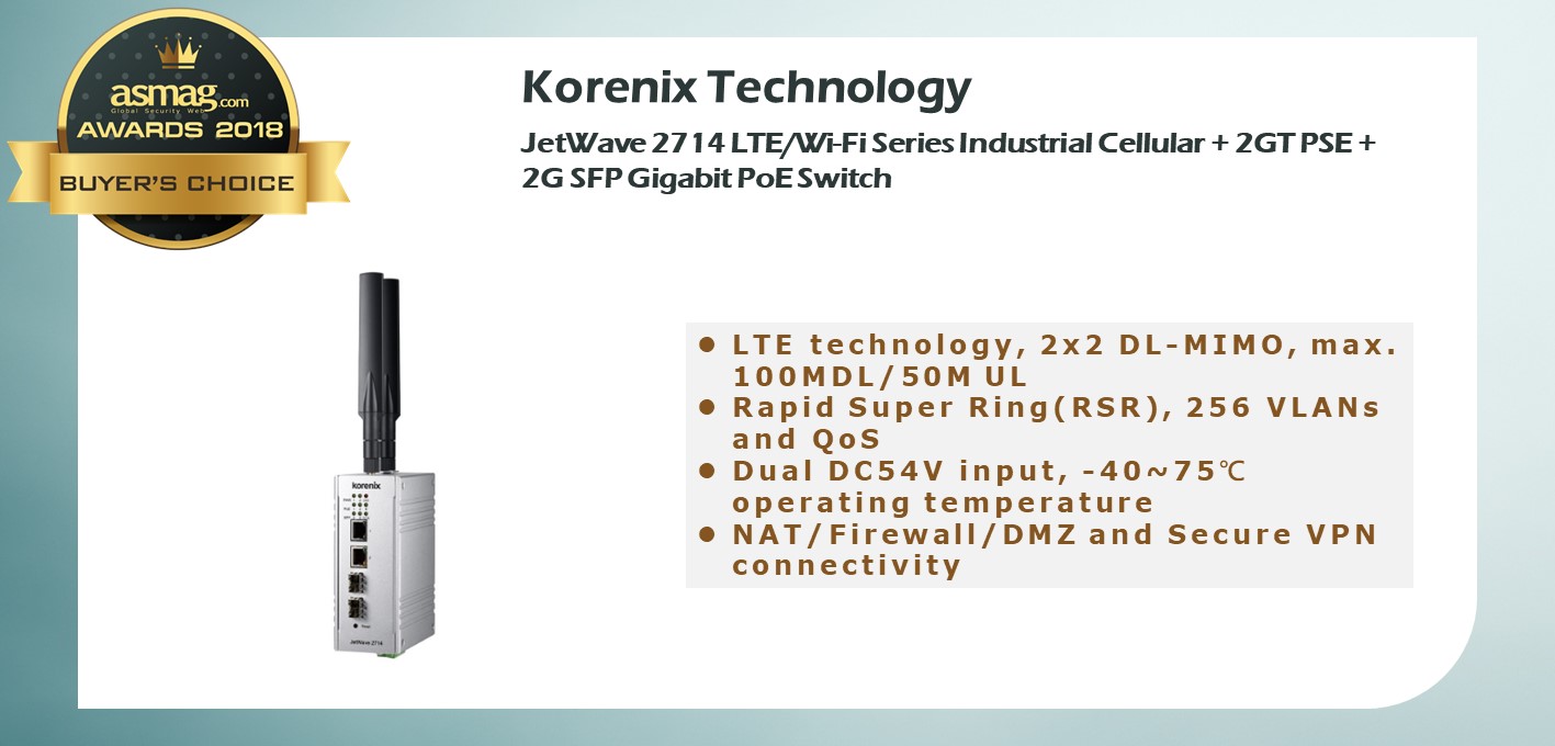 Korenix JetWave 2714 Series Industrial Cellular + 2GT PSE + 2G SFP Gigabit PoE Switch