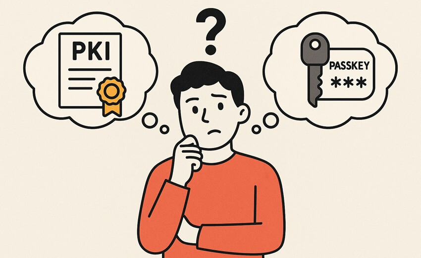Passwordless authentication: PKI certificate vs. FIDO passkey Passwordless authentication: PKI certificate vs. FIDO passkey