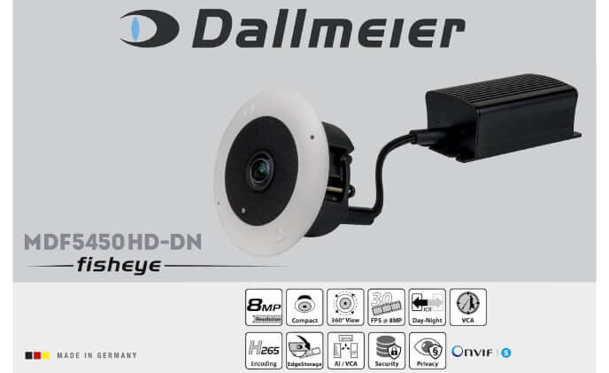Dallmeier's 8 MP fisheye camera supports AI-based object classification