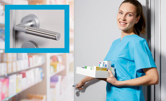 What makes Code Handle the right PIN door lock for health premises?