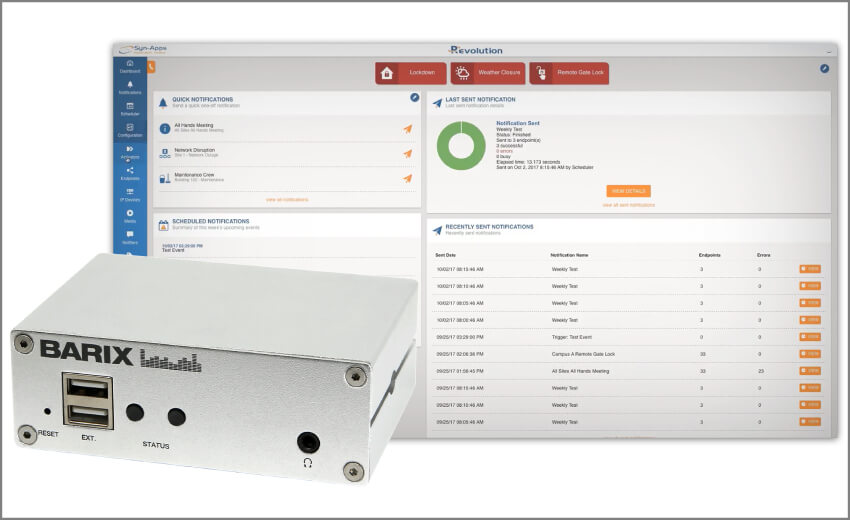 Barix integrates reliable IP audio and control hardware with Syn-Apps