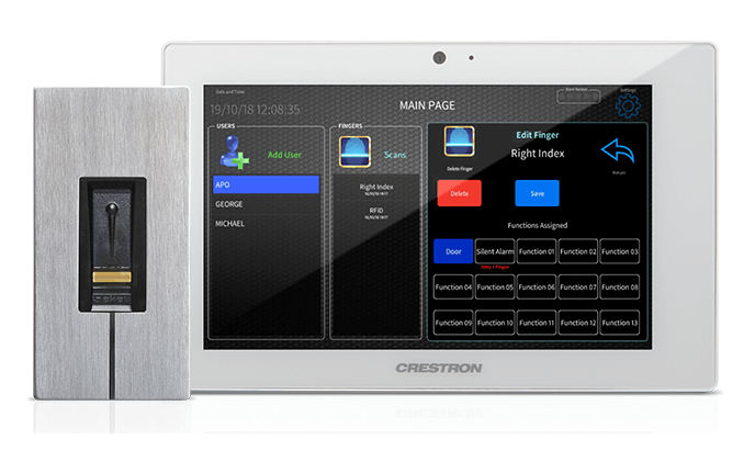 Crestron smart homes to have ekey fingerprint entry access